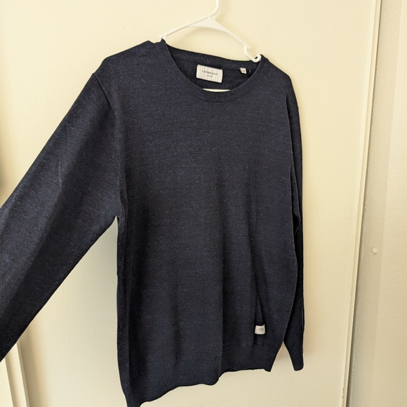 Lindbergh Mens XL 100% Cotton Sweater Blue Preppy Classic Grunge Grandpa - Picture 5 of 8